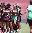 Festa das jogadoras da Ferroviária com vitória contra o Santos  Foto: Alex Silva/Especial para o Terra 