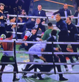 Confusão generalizada depois da luta entre Popó e Wanderlei Silva  Foto: Reprodução/TV Globo