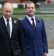 Dmitry Medvedev (à direita), atual vice-presidente do Conselho de Segurança da Rússia , é braço direito do presidente Vladimir Putin (à esquerda)  Foto: Mikhail Svetlov / GettyImges