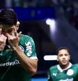 Flaco López comemora gol com a camisa do Palmeiras  Foto: MARCELLO ZAMBRANA/AGIF/ESTADÃO CONTEÚDO