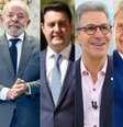 Na foto, da esquerda para direita: Eduardo Leite, Luiz Inácio Lula da Silva, Ratinho Júnior, Romeu Zema e Ronaldo Caiado  Foto: Mauricio Tonetto/ Ricardo Stuckert - PR/ Reprodução - Instagram/ Nadja Kouchi - Acervo TV Cultura/ Reprodução - Instagram