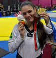 Maria Clara Pacheco ganhou no início de setembro a President Cup, que lhe deu mais 30 pontos na lista do ranking mundial  Foto: Reprodução/Instagram/@claralimatkd