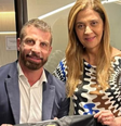 Pedrinho, presidente do Vasco, e Leila Pereira, mandatária do Palmeiras  Foto: Reprodução/Instagram @pedrinho_77