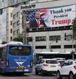 Outdoor em Tel Aviv agradece a Trump por cessar-fogo  Foto: ANSA / Ansa - Brasil