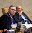 Barroso e Gilmar Mendes durante sessão no STF  Foto: Nelson Jr./SCO/STF