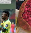 Vini Jr. posta música romântica e Virginia ganha rosas em seguida  Foto: Reprodução/Instagram
