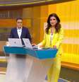 Marcelo Pereira e Sabina Simonato: audiência em alta e previsão de ter folga aos sábados em breve  Foto: Reprodução/TV