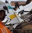 Segundo o Corpo de Bombeiros, o piloto deixou os destroços andando e sem ferimentos graves  Foto: Divulgação: CBMGO