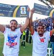 Jogadores de Cabo Verde comemoram classificação para a Copa do Mundo  Foto: Cristiano Barbosa/Sportsfile/Getty Images