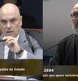 Moraes reage após advogado dizer que ministro é palmeirense em julgamento  Foto: Reprodução/TV Justiça 