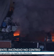 Incêndio atinge galpão em São Paulo  Foto: Reprodução/Globo