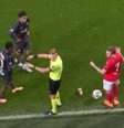 Jogo entre Standart Liege e Antwerp foi interrompido após o árbitro ser atingido por um copo  Foto: - Reprodução de TV / Jogada10