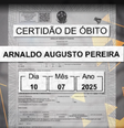 Atestado de óbito em nome de ex-auditor   Foto: Reprodução/Globo