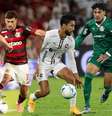  Foto: Adriano Fontes/Flamengo e Cesar Greco/Palmeiras - Legenda: Flamengo e Palmeiras correm sérios riscos na Libertadores / Jogada10