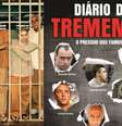 Série 'Tremembé', obra de ficção disponível no Prime Video, aborda livro escrito por Acir Filló e de venda proibida  Foto: Stella Carvalho/Divulgação e diariodetremembe.com.br/Reprodução / Estadão