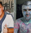 Antes e depois de Matthew Whelan, também conhecido como King of Inkland King Body Art  Foto: Reprodução/Jam Press/@kingofinklandkingbodyart)