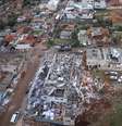Vista aérea da cidade de Rio Bonito do Iguaçu, Brasil, devastada por um tornado, em 8 de novembro de 2025.  Foto: via REUTERS - Parana State Government / RFI