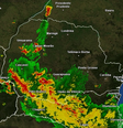 Imagem de radar mostra o momento da passagem do tornado pelo Paraná  Foto: Reprodução/Simepar