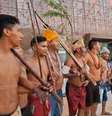 Indígenas do povo Munduruku fazem protesto na COP30  Foto: Reprodução/Instagram/coletivowakoborun