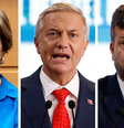 Evelyn Matthei, José Antonio Kast e Johannes Kaiser são os principais candidatos da direita nas eleições presidenciais chilenas de 16 de novembro  Foto: Getty Images / BBC News Brasil