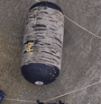 Objeto misterioso foi encontrado em praia de São Vicente  Foto: Reprodução/ @drone.R7