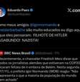 Postagem de Eduardo Paes nas redes sociais com críticas a Friedrich Merz  Foto: Reprodução/X/@eduardopaes / Estadão