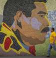 Rosto de Maduro ilustra mural em Caracas  Foto: ANSA / Ansa - Brasil