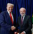 Trump e Lula durante encontro na Ásia no final de outubro  Foto: ANSA / Ansa - Brasil