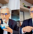 Jornalista da GloboNews, Valdo Cruz, tenta fazer boquinha ao vivo  Foto: Reprodução/GloboNews