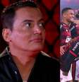 Leo Dias e jogadores do Flamengo (Reprodução/SBT/TV Globo)  Foto: Contigo