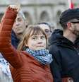 Greta Thunberg durante marcha pró-Palestina em Roma  Foto: ANSA / Ansa - Brasil
