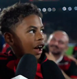Lorenzo tem 7 anos e é filho de Bruno Henrique  Foto: Reprodução/Sportv