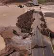 Vila de Anochori, na região de Farsala, na Grécia, ficou submerda por conta da tempestade Byron.  Foto: Giannis Floulis/Reuters
