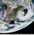 Imagem de satélite da Nasa mostra o ciclone extratropical de 10 de dezembro de 2025 visto do espaço  Foto: NOAA/Nasa / BBC News Brasil