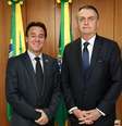 Foto do encontro entre Adilson Barroso, e o então presidente Jair Bolsonaro (PL) em 26/04/2019. Na época, Adilson era presidente nacional do Partido Patriota  Foto: Arquivo/Marcos Corrêa/PR
