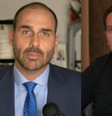 Montagem com Eduardo Bolsonaro (à esquerda) e Alexandre Ramagem (à direita)  Foto: Reprodução/Youtube