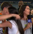 Mariana ao perceber a gafe ao vivo  Foto: Reprodução/YouTube