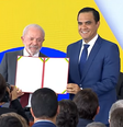Gustavo Feliciano toma posse no cargo de ministro do Turismo em cerimônia com Lula  Foto: Reprodução/Canal Gov