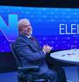Lula na sabatina com presidenciáveis no 'Jornal Nacional' em 2022: menos verba à Globo enquanto crescem investimentos com a internet  Foto: Reprodução/Lula.com.br