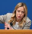 Giorgia Meloni durante coletiva de imprensa em Roma  Foto: ANSA / Ansa - Brasil