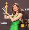 Vencedora do Globo de Ouro, Rose Byrne disse que marido não pode ir à cerimônia pois estava em uma feira de répteis  Foto: Amy Sussman/Getty Images