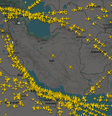 Irã fecha espaço aéreo para voos internacionais em meio a tensões com os EUA  Foto: Reprodução/Flightradar24
