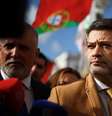 André Ventura, candidato da direita radical e com discurso anti-imigração, aparece na frente das pesquisas  Foto: Reuters / BBC News Brasil