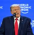 Trump durante discurso no Fórum Econômico Mundial nesta quarta-feira  Foto: ANSA / Ansa - Brasil
