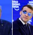 Trump ironizou óculos escuros de Emmanuel Macron em discurso em Davos  Foto: Montagem/Fotos: REUTERS/Denis Balibouse
