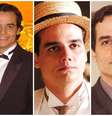 Wagner Moura como repórter de sociedade, em 'A Lua Me Disse, interpretando JK e no sucesso 'Paraíso Tropical'  Foto: Reprodução e Divulgação/TV Globo