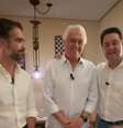 Eduardo Leite, Ronaldo Caiado e Ratinho Júnior no anúncio da candidatura do governador de Goiás  Foto: @ronaldocaiado via Instagram / Estadão
