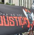 Faixa estendida no protesto em São Paulo, no vão do Masp  Foto: ANGéLICA ALVES/FOTOARENA/FOTOARENA/ESTADÃO CONTEÚDO