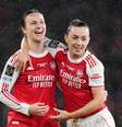 Jogadoras do Arsenal comemoram gol contra o Corinthians  Foto: John Walton/PA Images  / Getty Images