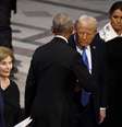 Donald Trump e Obama durante funeral de Jimmy Carter, no ano passado  Foto: Getty Images